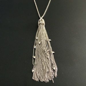 Alexis Bittar Cascading Crystal Tassel Necklace